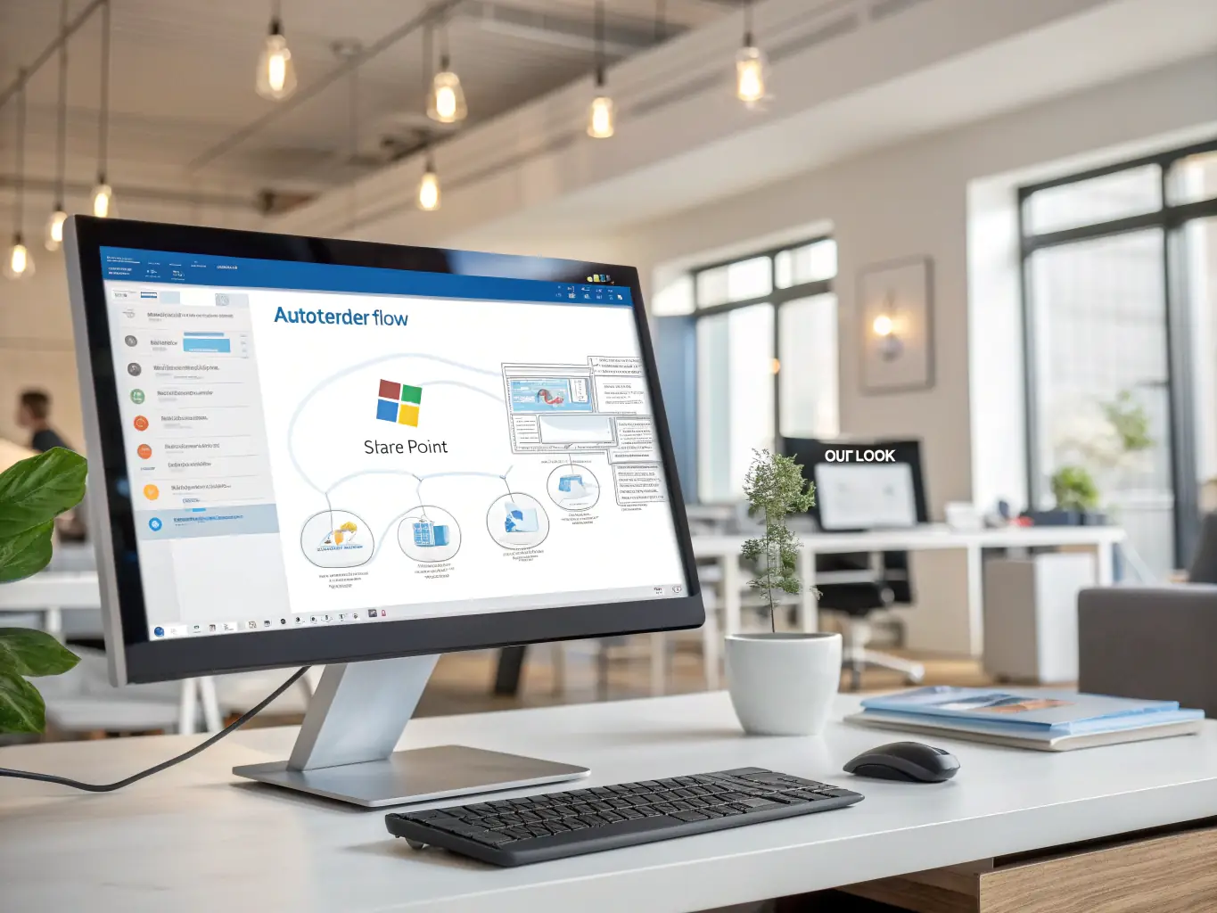 An image depicting the Make.com platform interface, showcasing its visual workflow builder and integration capabilities.